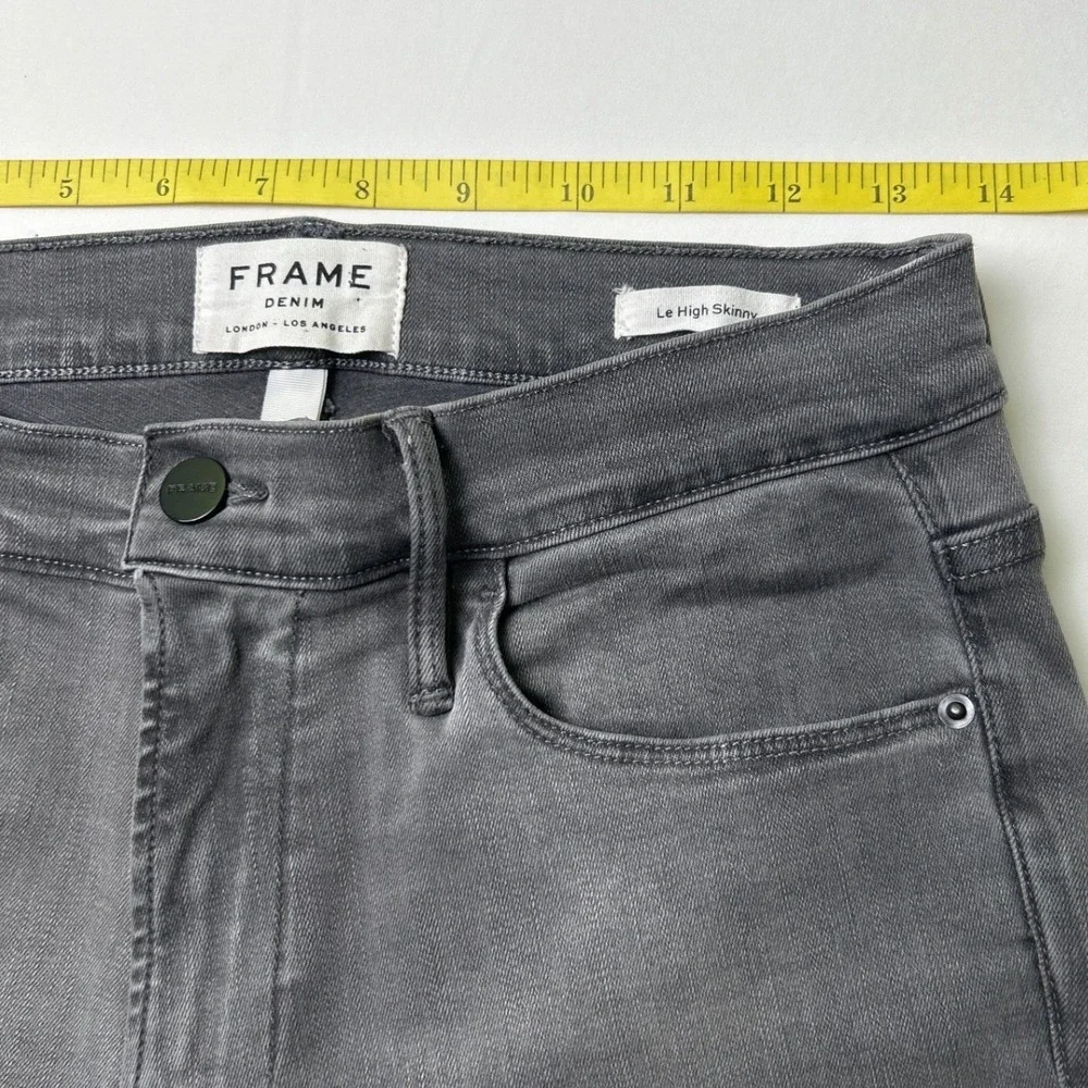 Frame Women Le High Skinny High Rise Stretch Denim Jeans Size 6/28 Charcoal Gray